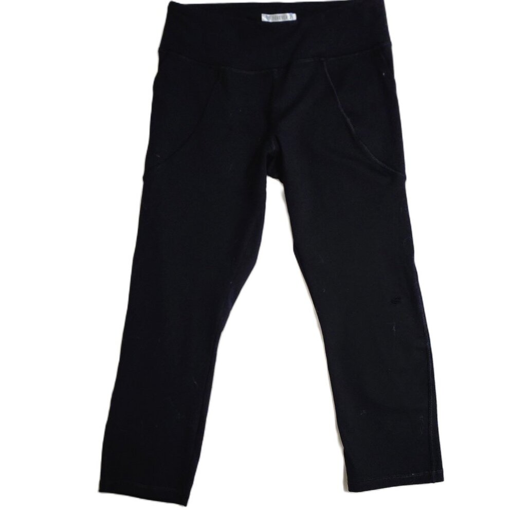 Forever21 Womens Black w/Slit Pockets Athletic Compression Capri Legging Size XS